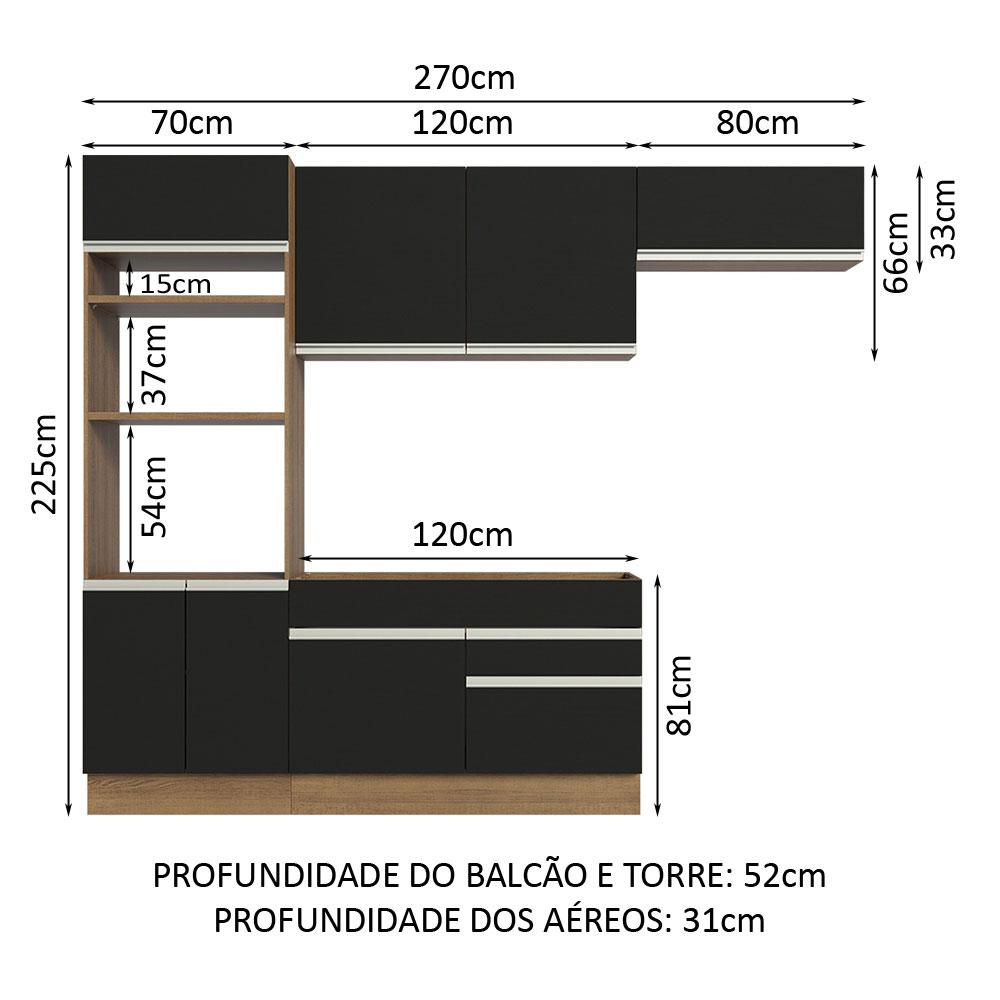 Foto 4 pulgar | Cocina Integral Completa Modular Madesa Glamy 270cm Mn 15
