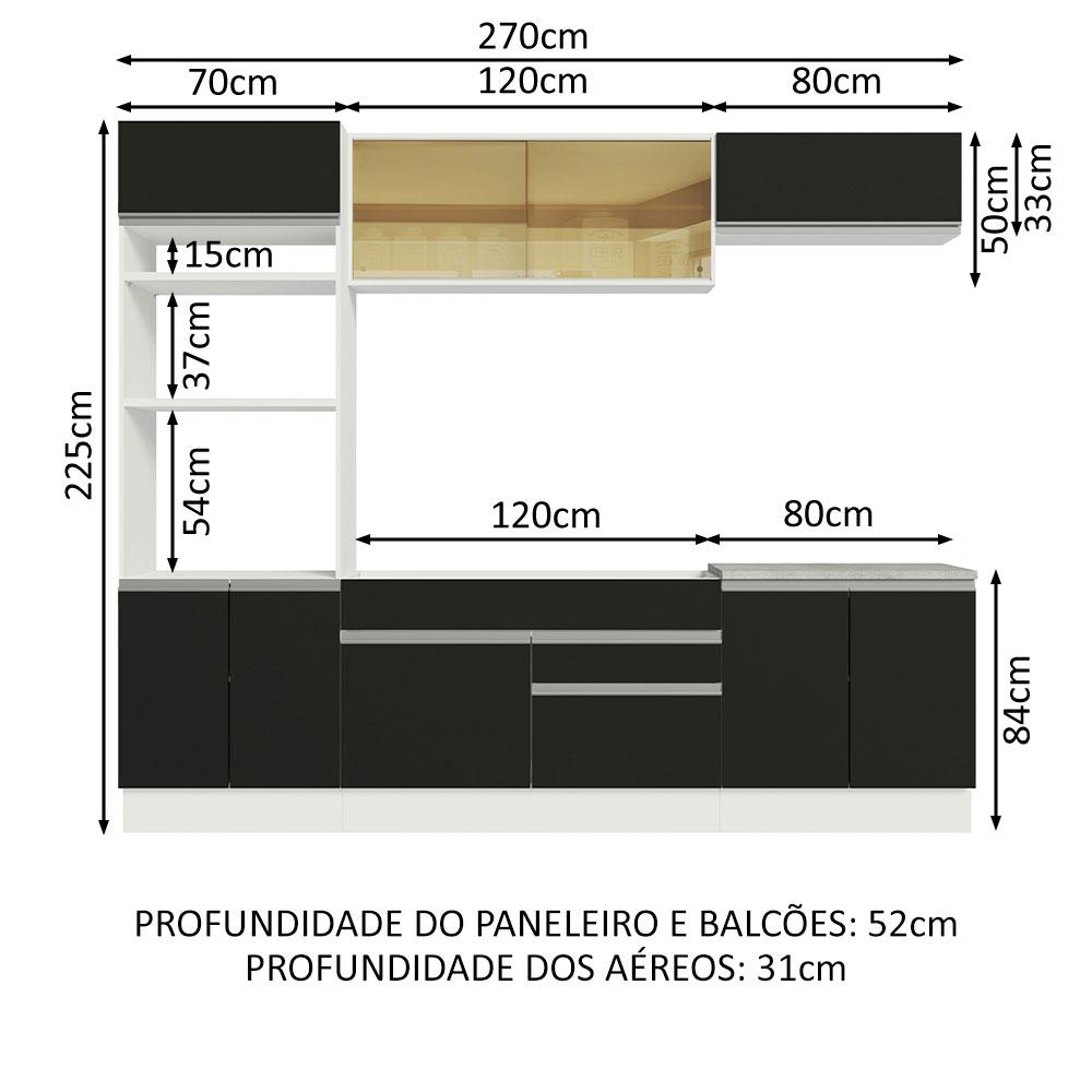 Foto 4 pulgar | Cocina Integral Completa Modular Madesa Glamy 270cm Bn 10