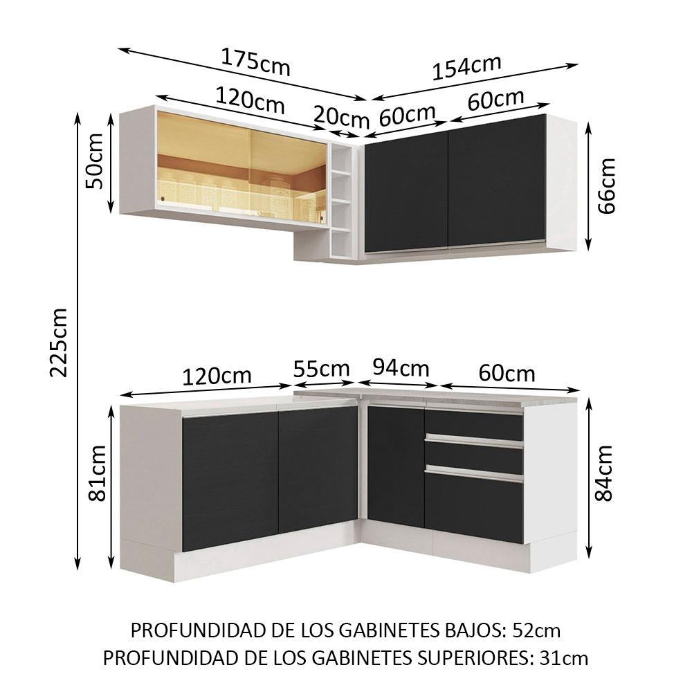Foto 4 pulgar | Cocina Integral Completa Modular Madesa Glamy 329cm Bn 02