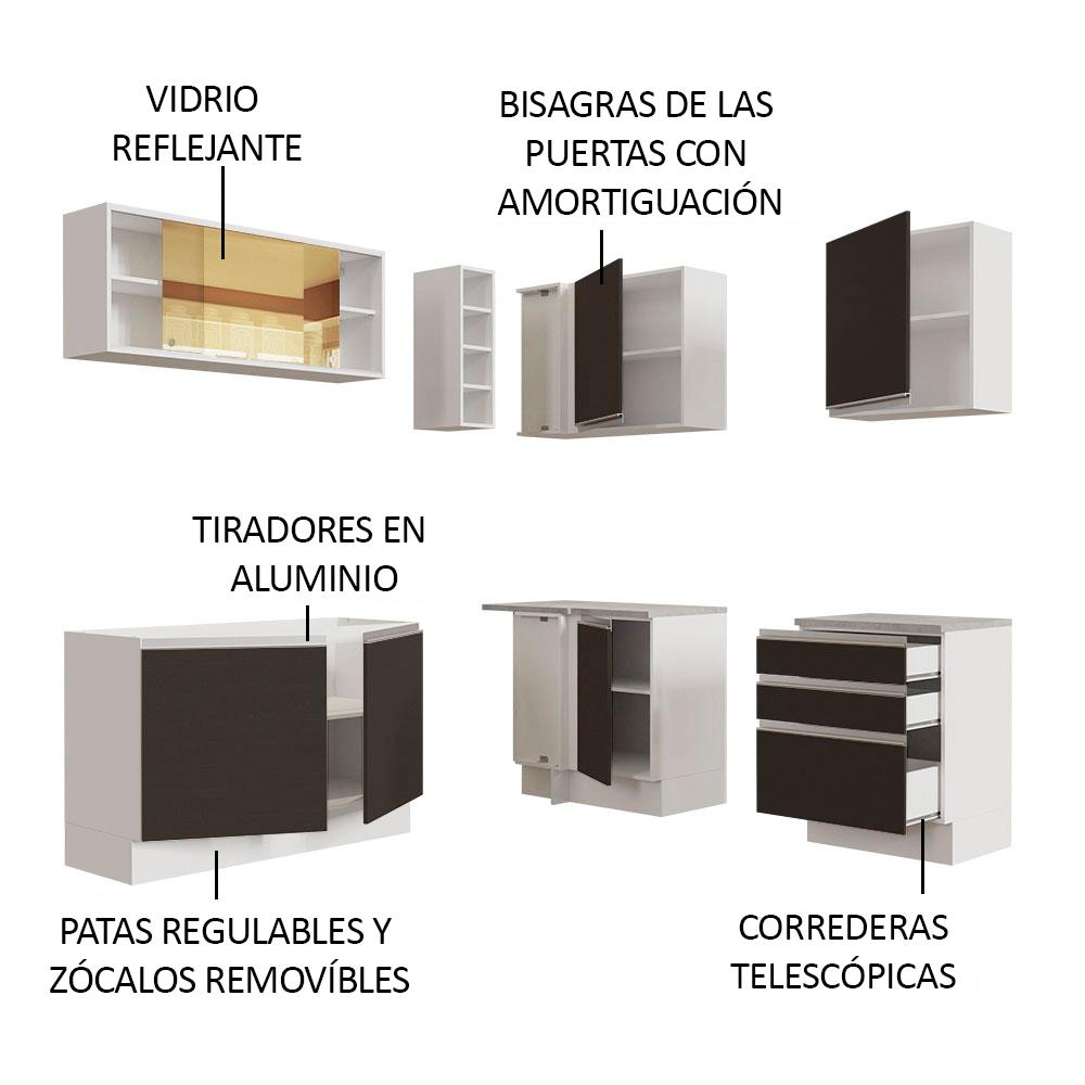 Foto 5 pulgar | Cocina Integral Completa Modular Madesa Glamy 329cm Bn 02