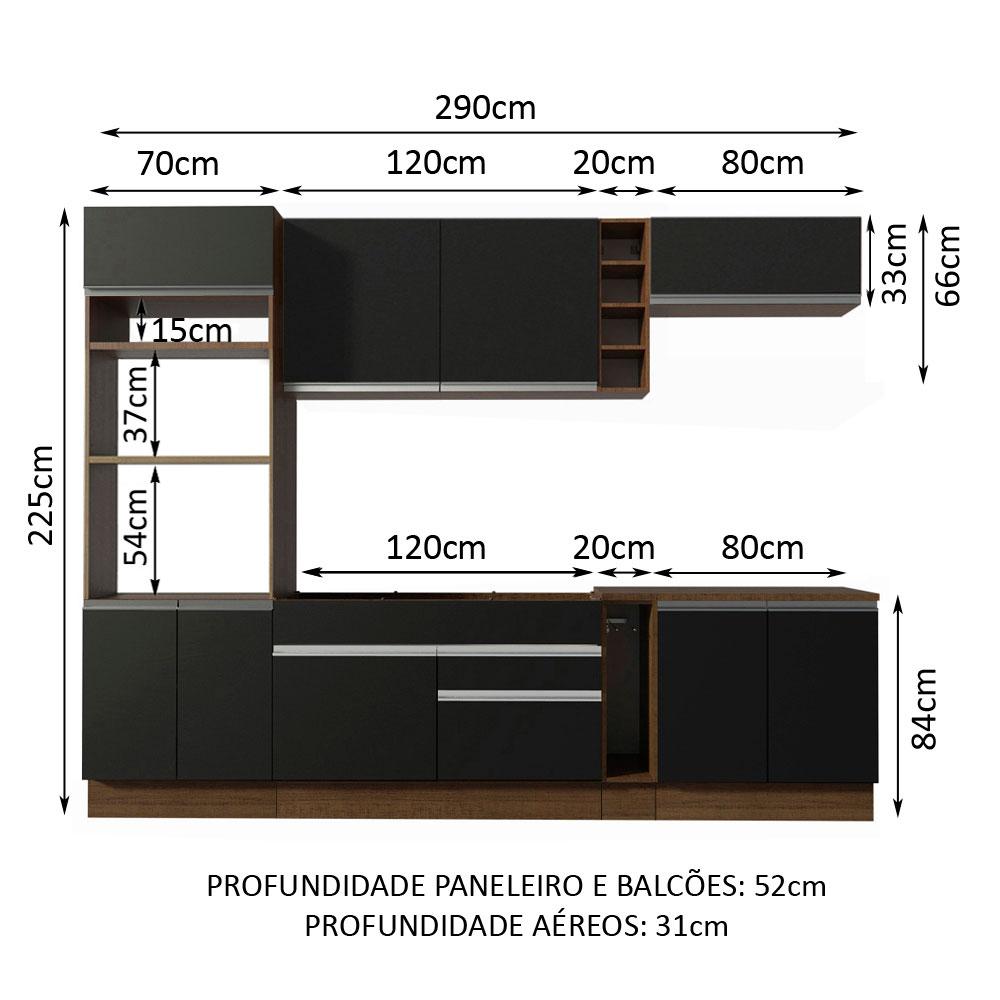 Foto 4 pulgar | Cocina Integral Completa Modular Madesa Vicenza 290cm Mn 02