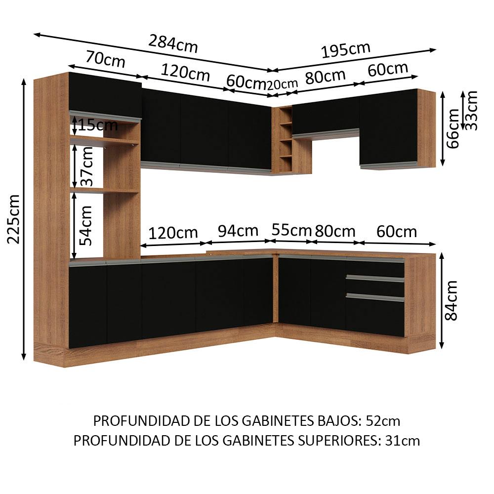 Foto 4 pulgar | Cocina Integral Completa Modular Madesa Glamy 479cm Mn 01