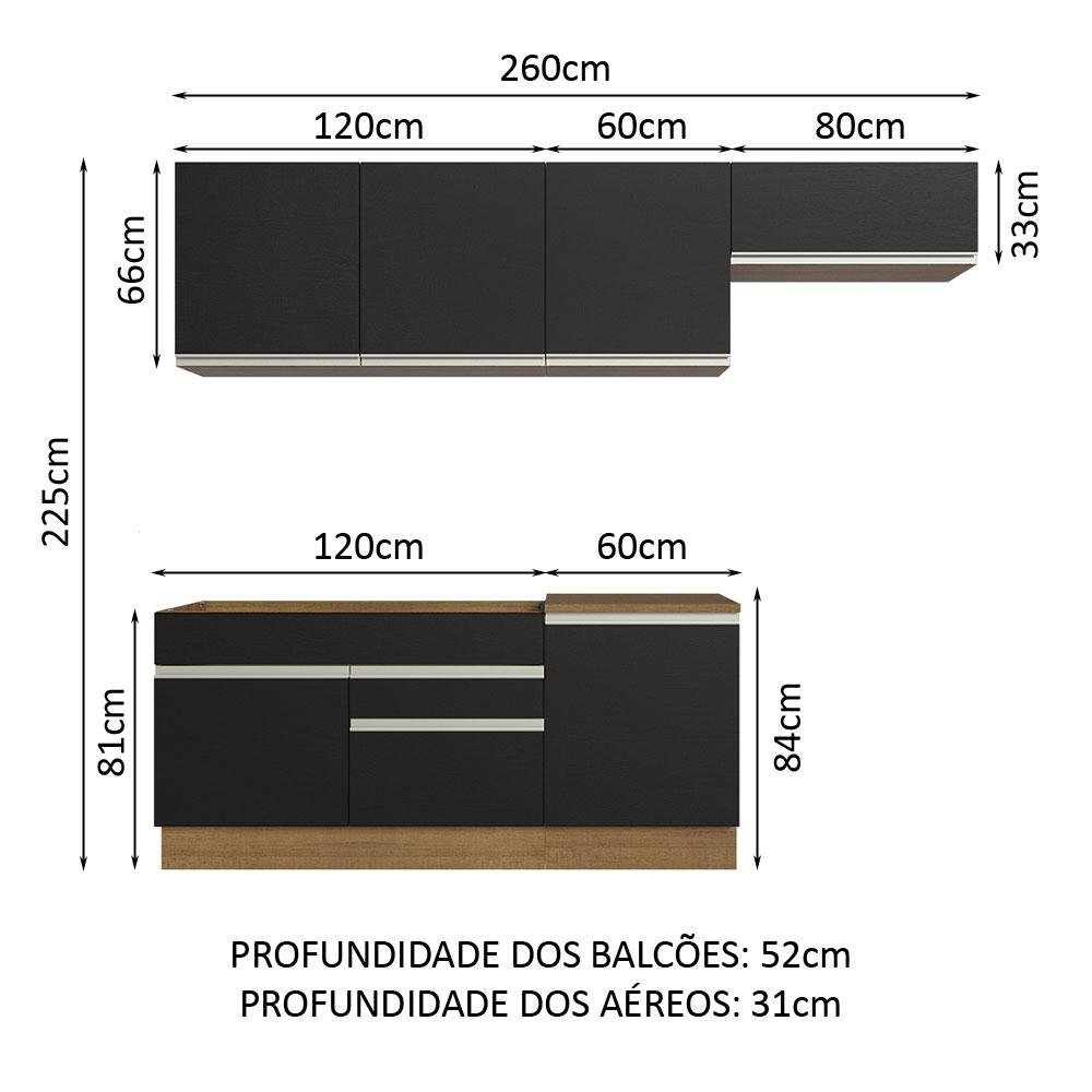 Foto 4 pulgar | Cocina Integral Completa Modular Madesa Glamy 260cm Mn 03
