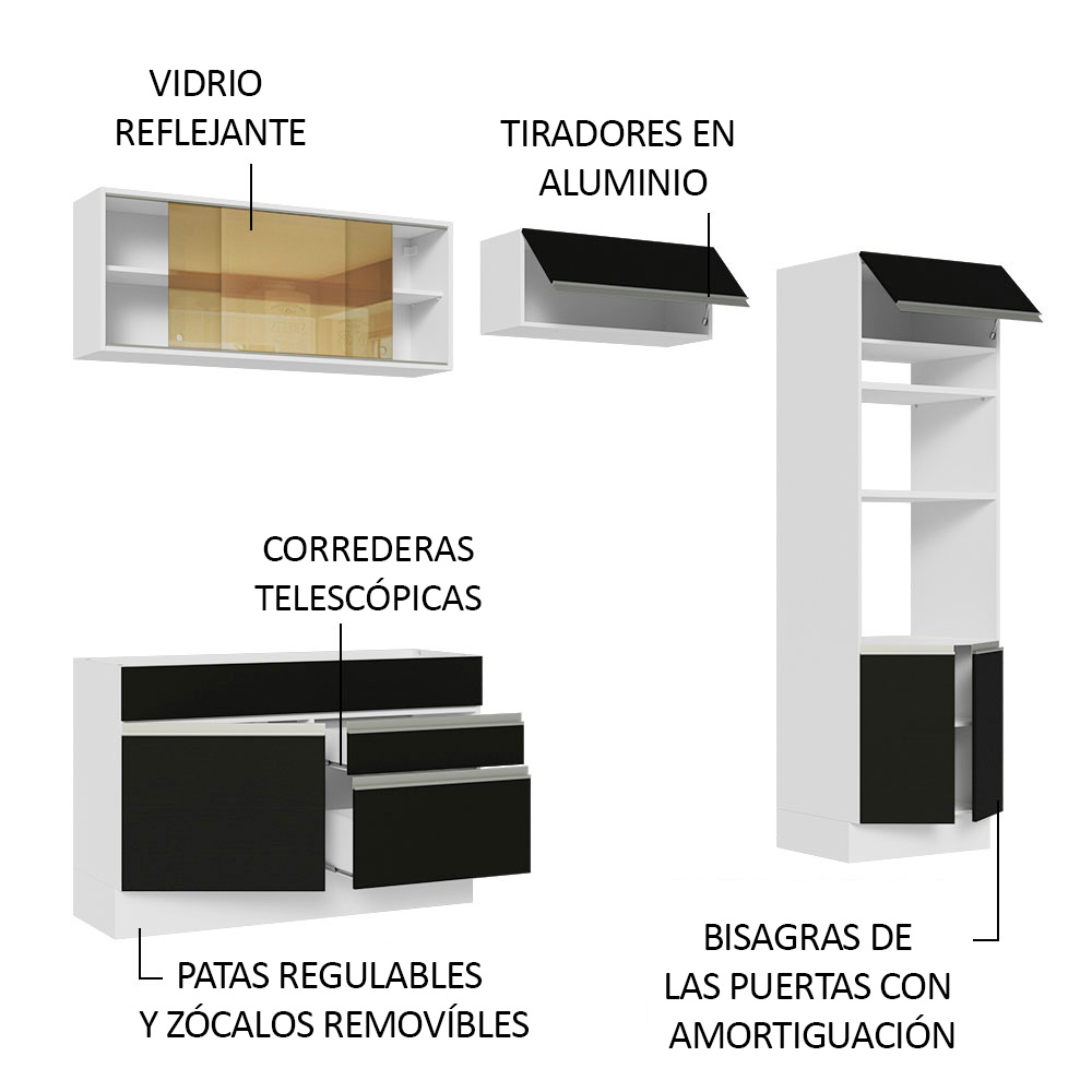 Foto 4 | Cocina Integral Completa Modular Madesa Glamy 270cm Bn 12