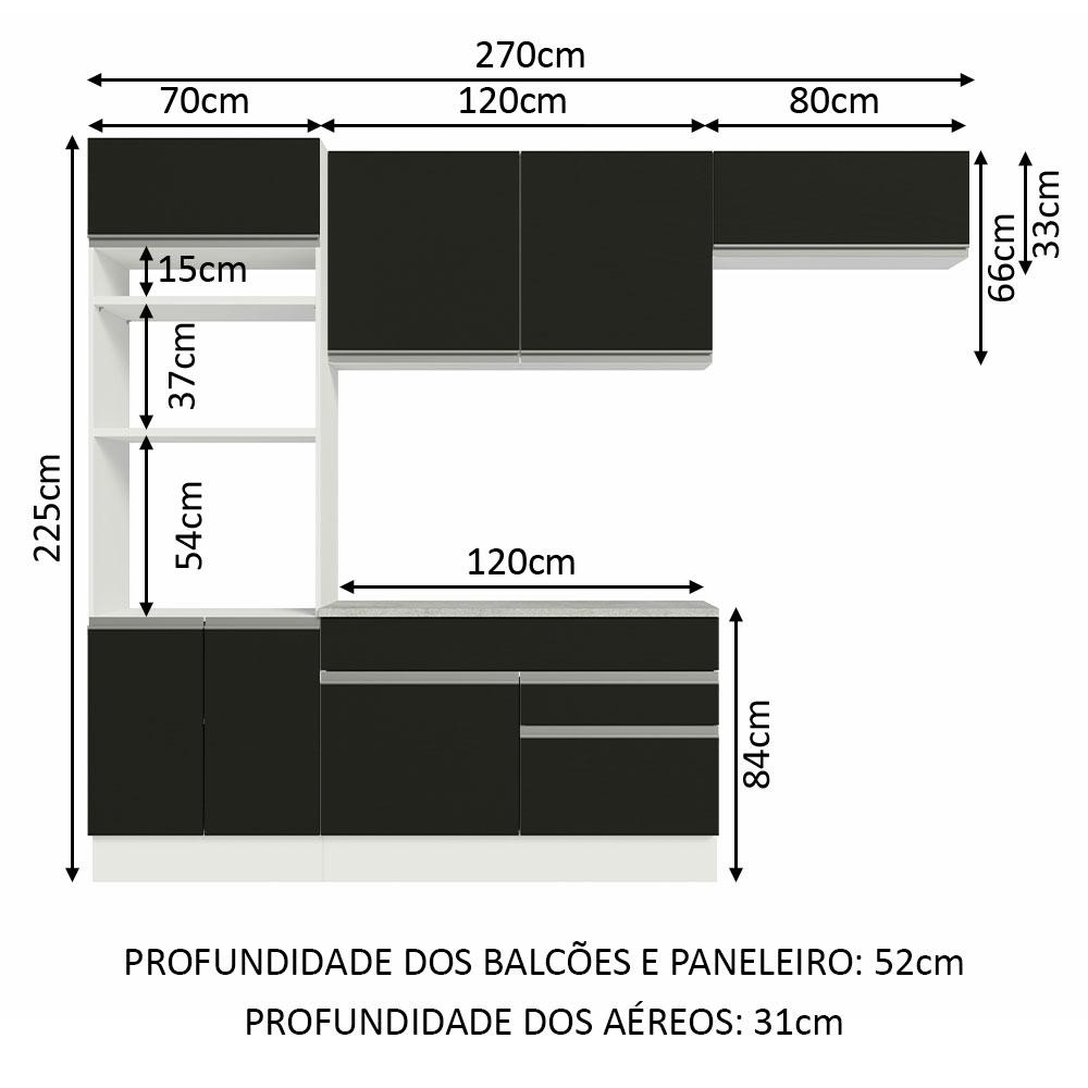 Foto 3 | Cocina Integral Completa Modular Madesa Glamy 270cm Bn 14