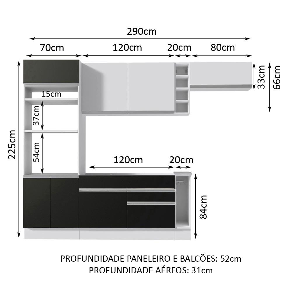 Foto 3 pulgar | Cocina Integral Completa Modular Madesa Safira 290cm Bn 14