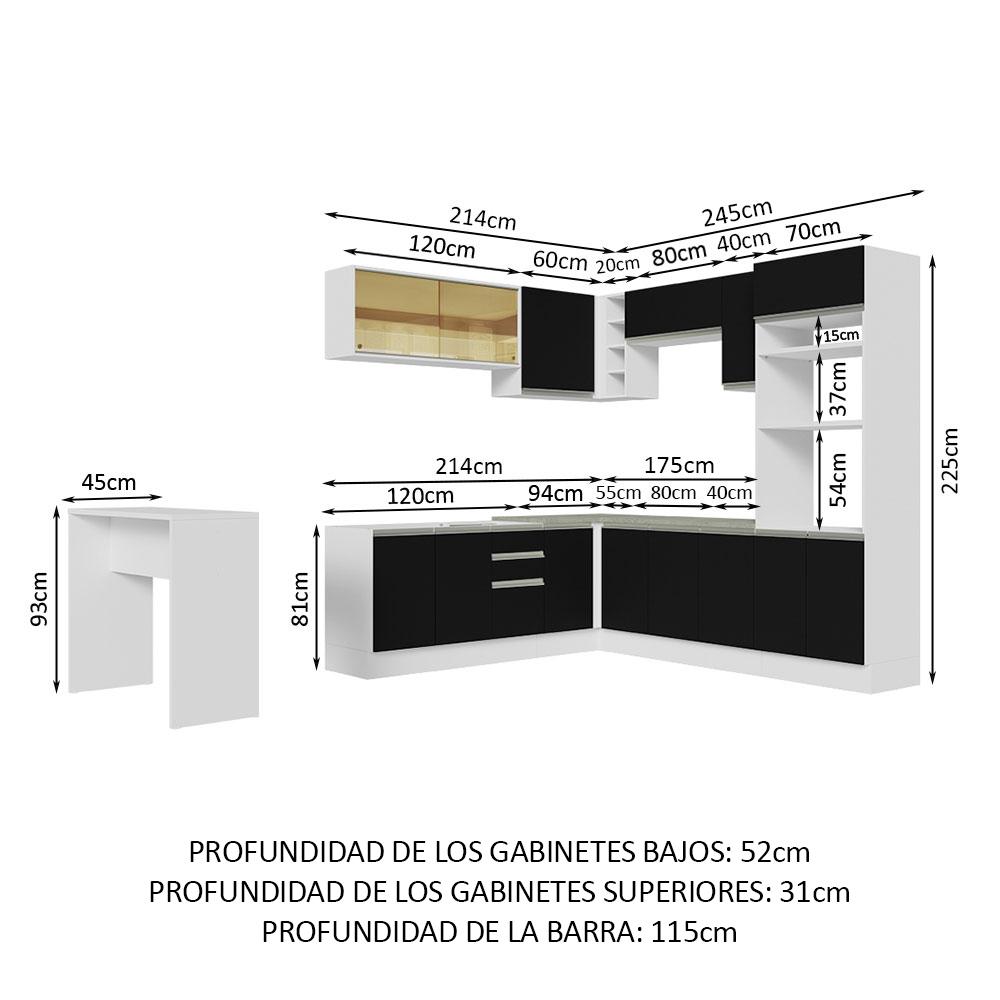 Foto 4 pulgar | Cocina Integral Completa Modular Madesa Glamy 504cm Bn 01