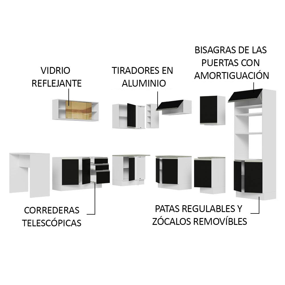 Foto 4 | Cocina Integral Completa Modular Madesa Glamy 504cm Bn 01
