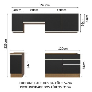 Foto 3 | Cocina Integral Completa Modular Madesa Glamy 240cm Mn 07