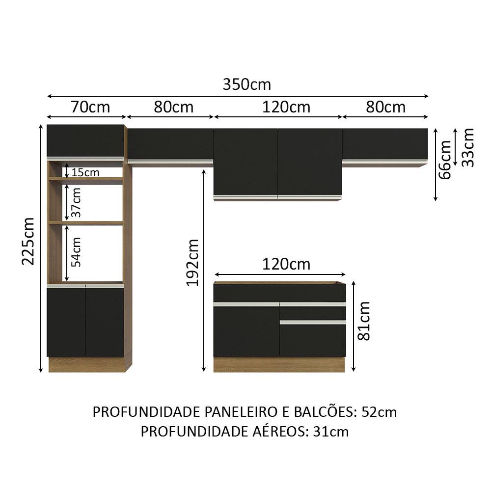 Foto 4 pulgar | Cocina Integral Completa Modular Madesa Glamy 350cm Mn 01
