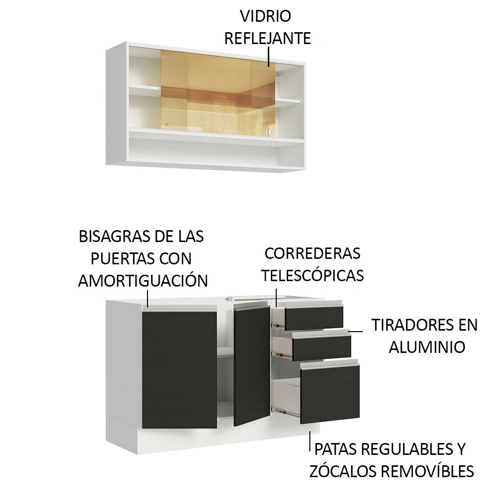Foto 5 pulgar | Cocina Integral Completa Modular Madesa Glamy 120cm Bn 02