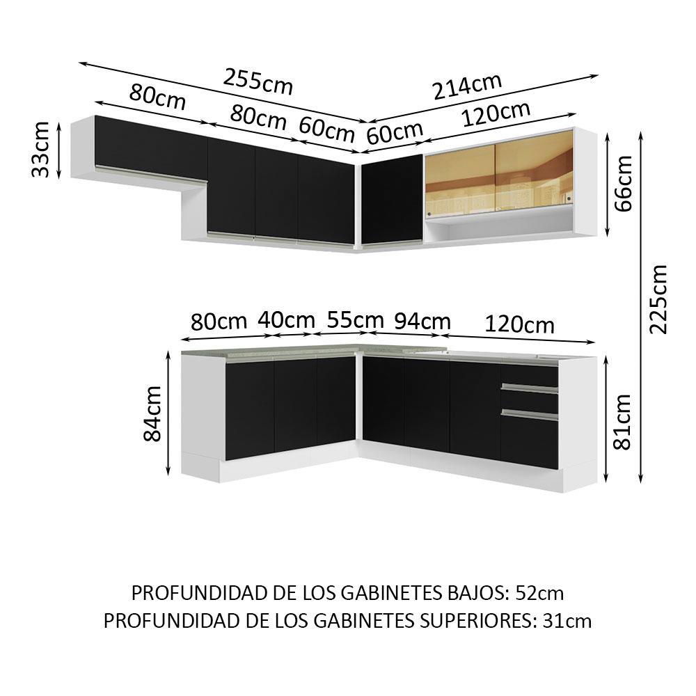 Foto 4 pulgar | Cocina Integral Completa Modular Madesa Glamy 469cm Bn 01