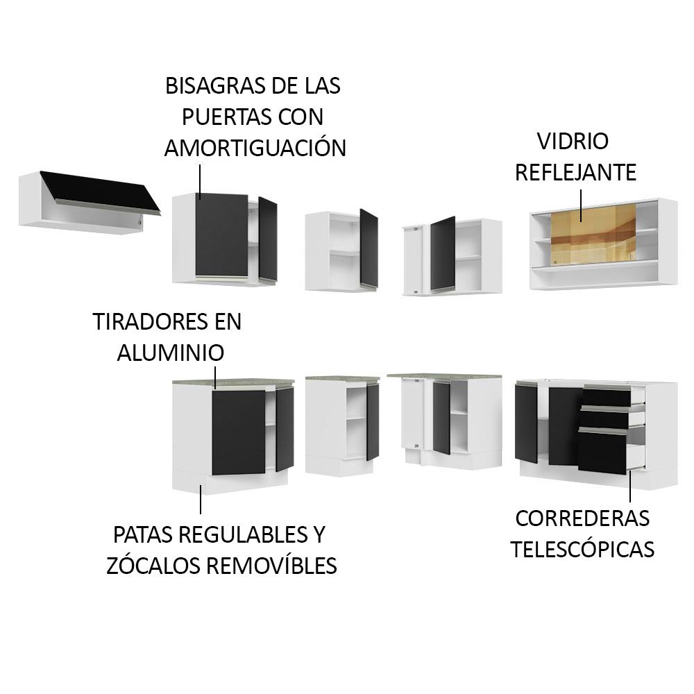 Foto 5 pulgar | Cocina Integral Completa Modular Madesa Glamy 469cm Bn 01