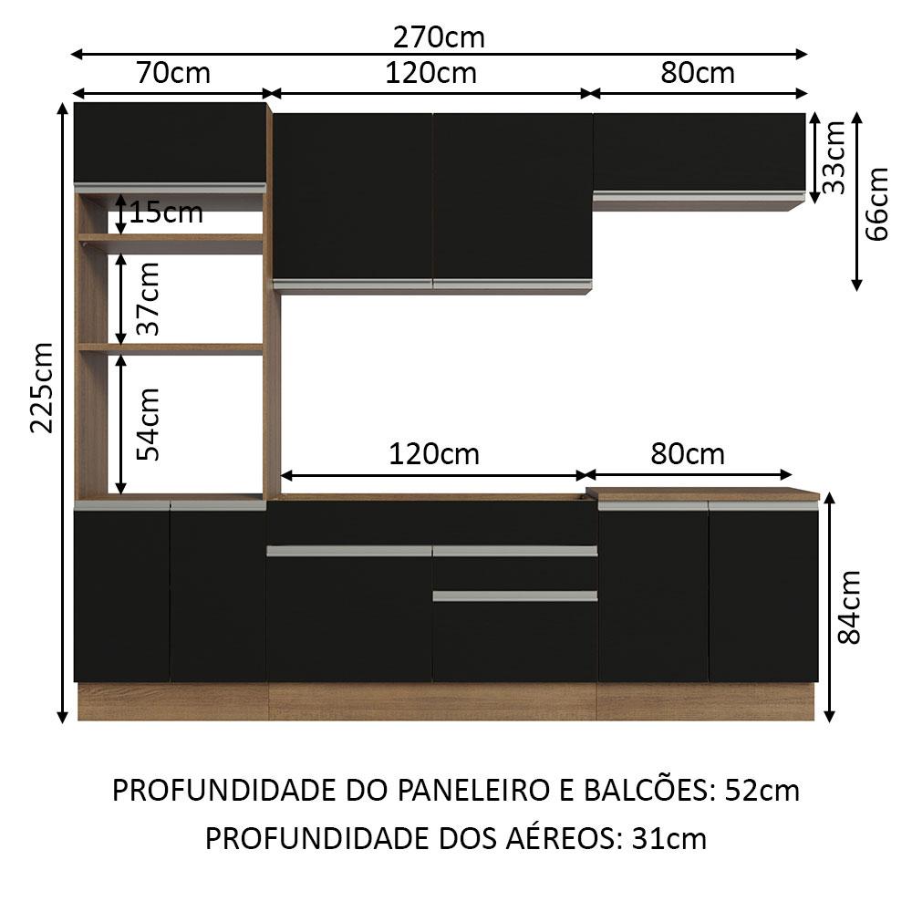 Foto 4 pulgar | Cocina Integral Completa Modular Madesa Glamy 270cm Mn 13