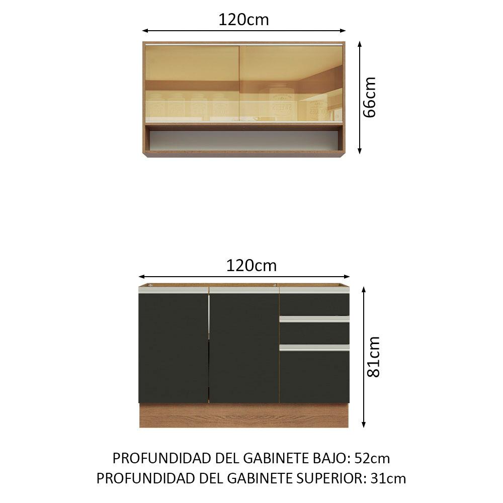 Foto 4 pulgar | Cocina Integral Completa Modular Madesa Glamy 120cm Mn 02