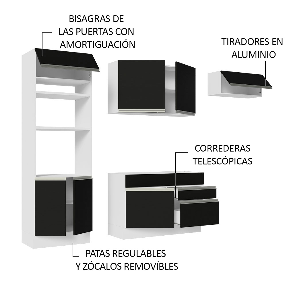 Foto 5 pulgar | Cocina Integral Completa Modular Madesa Glamy 270cm Bn 15