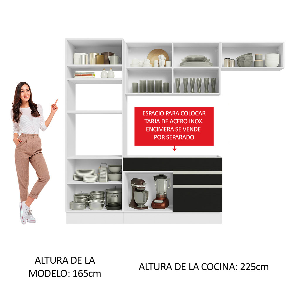 Foto 6 pulgar | Cocina Integral Completa Modular Madesa Glamy 270cm Bn 15
