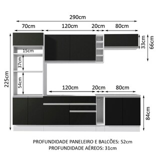 Foto 3 | Cocina Integral Completa Modular Madesa Vicenza 290cm Bn 02