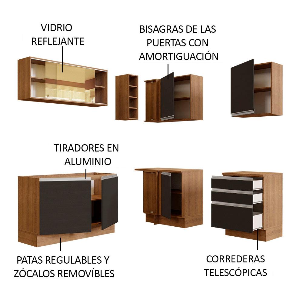 Foto 5 pulgar | Cocina Integral Completa Modular Madesa Glamy 329cm Mn 02