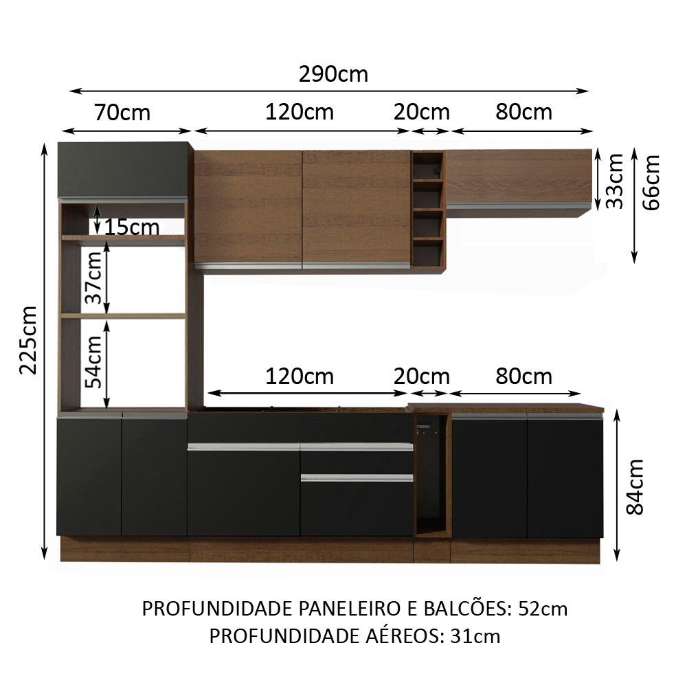 Foto 4 pulgar | Cocina Integral Completa Modular Madesa Vicenza 290cm Mn 07