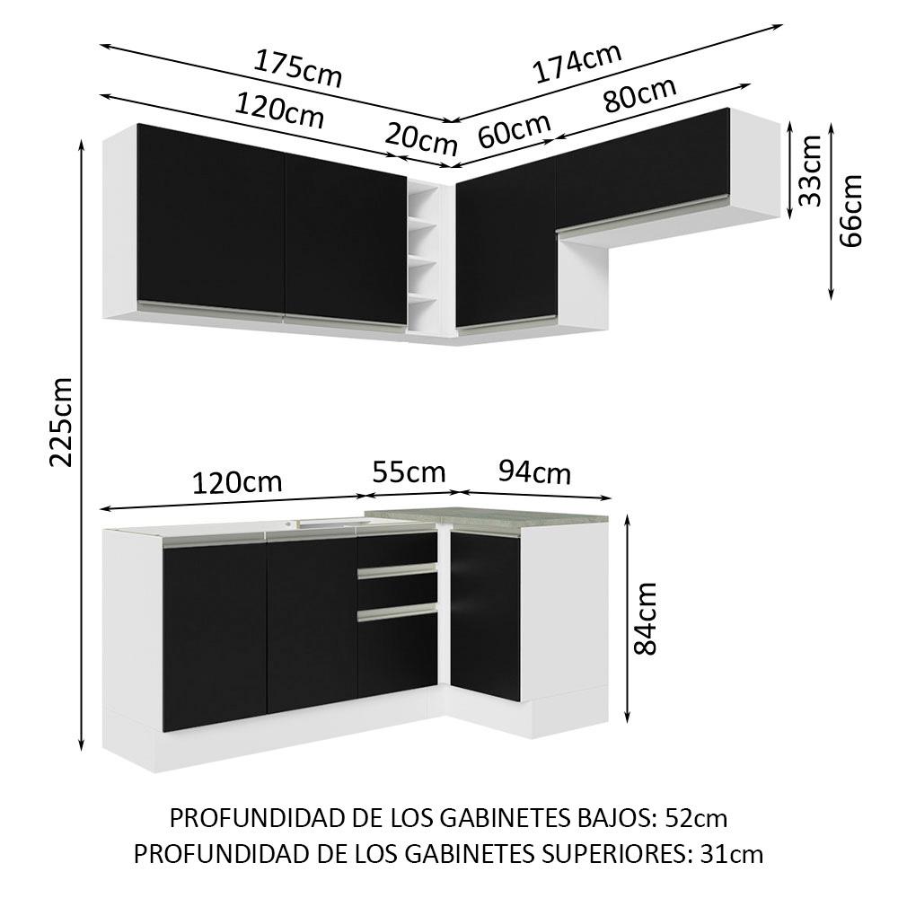 Foto 4 pulgar | Cocina Integral Completa Modular Madesa Glamy 349cm Bn 07