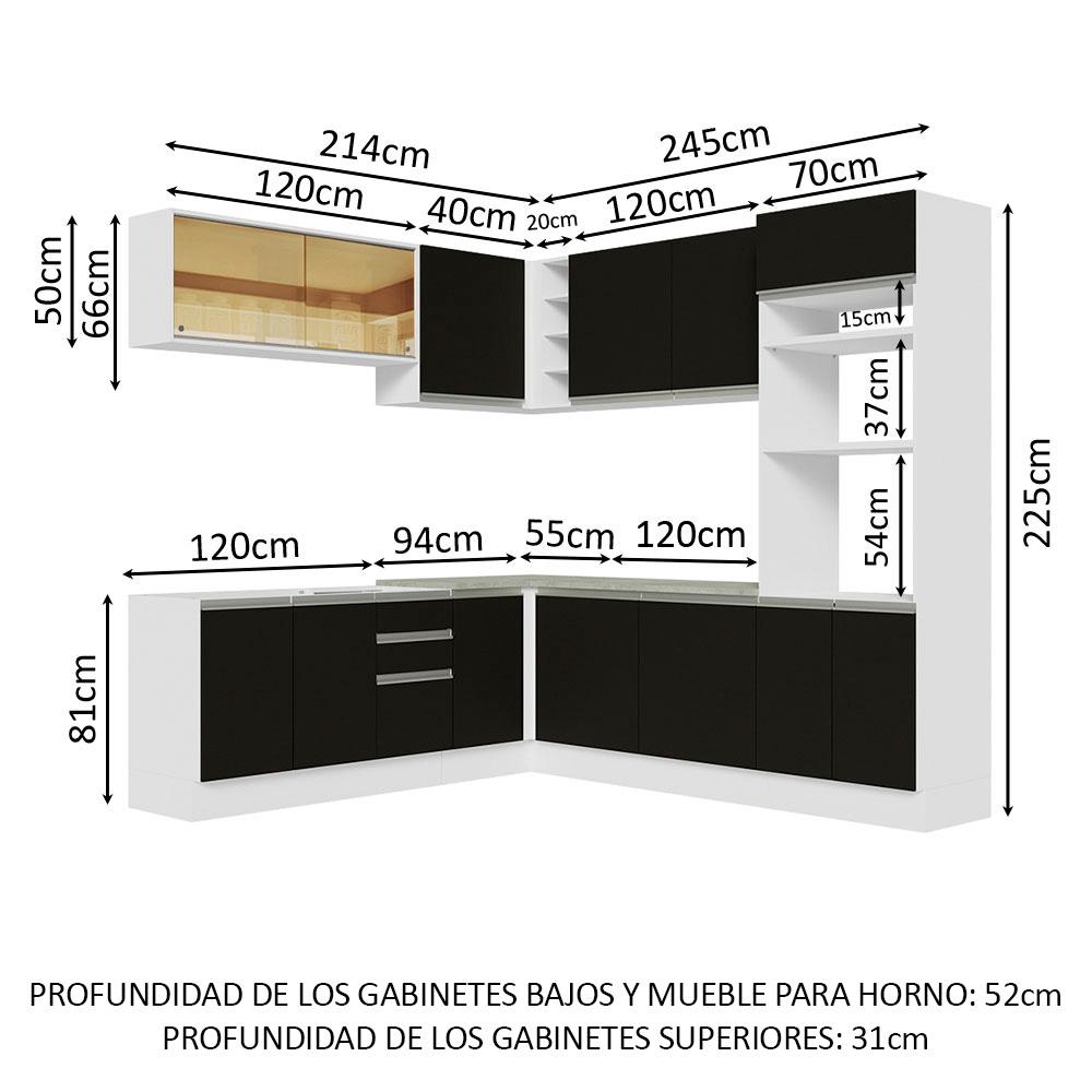 Foto 4 pulgar | Cocina Integral Completa Modular Madesa Glamy 459cm Bn 01