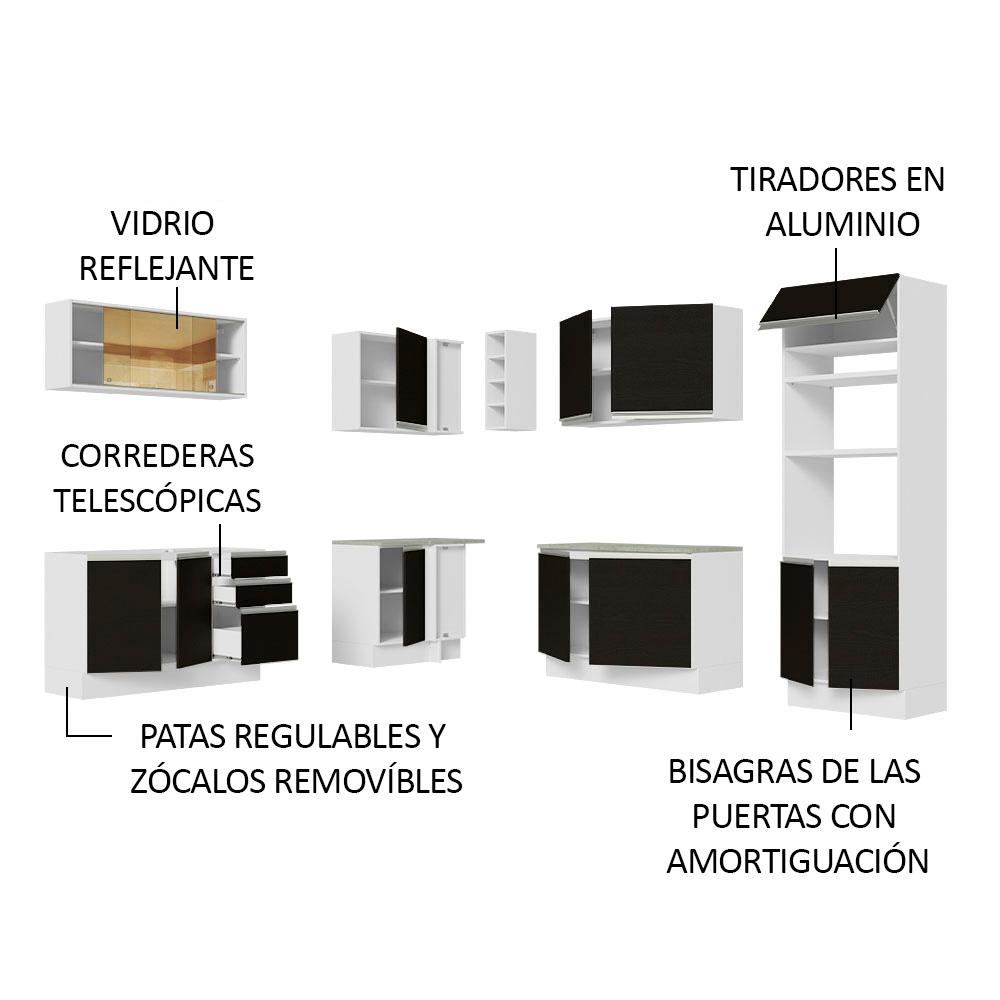 Foto 5 pulgar | Cocina Integral Completa Modular Madesa Glamy 459cm Bn 01