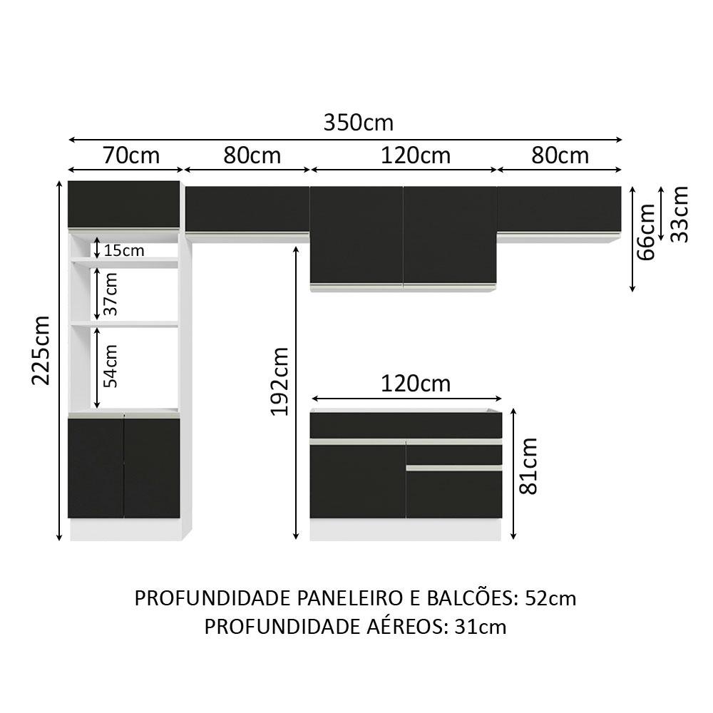 Foto 4 pulgar | Cocina Integral Completa Modular Madesa Glamy 350cm Bn 01
