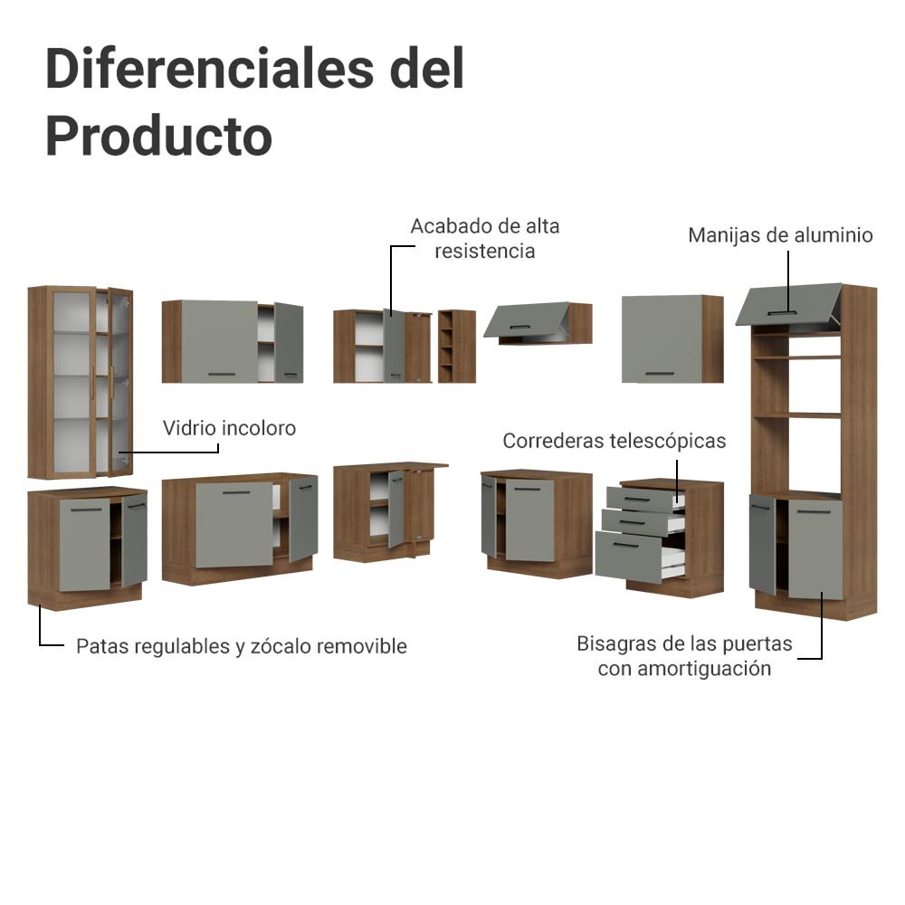 Foto 4 | Cocina Integral Completa Armario De Vidrio Madesa Agata Mg 1