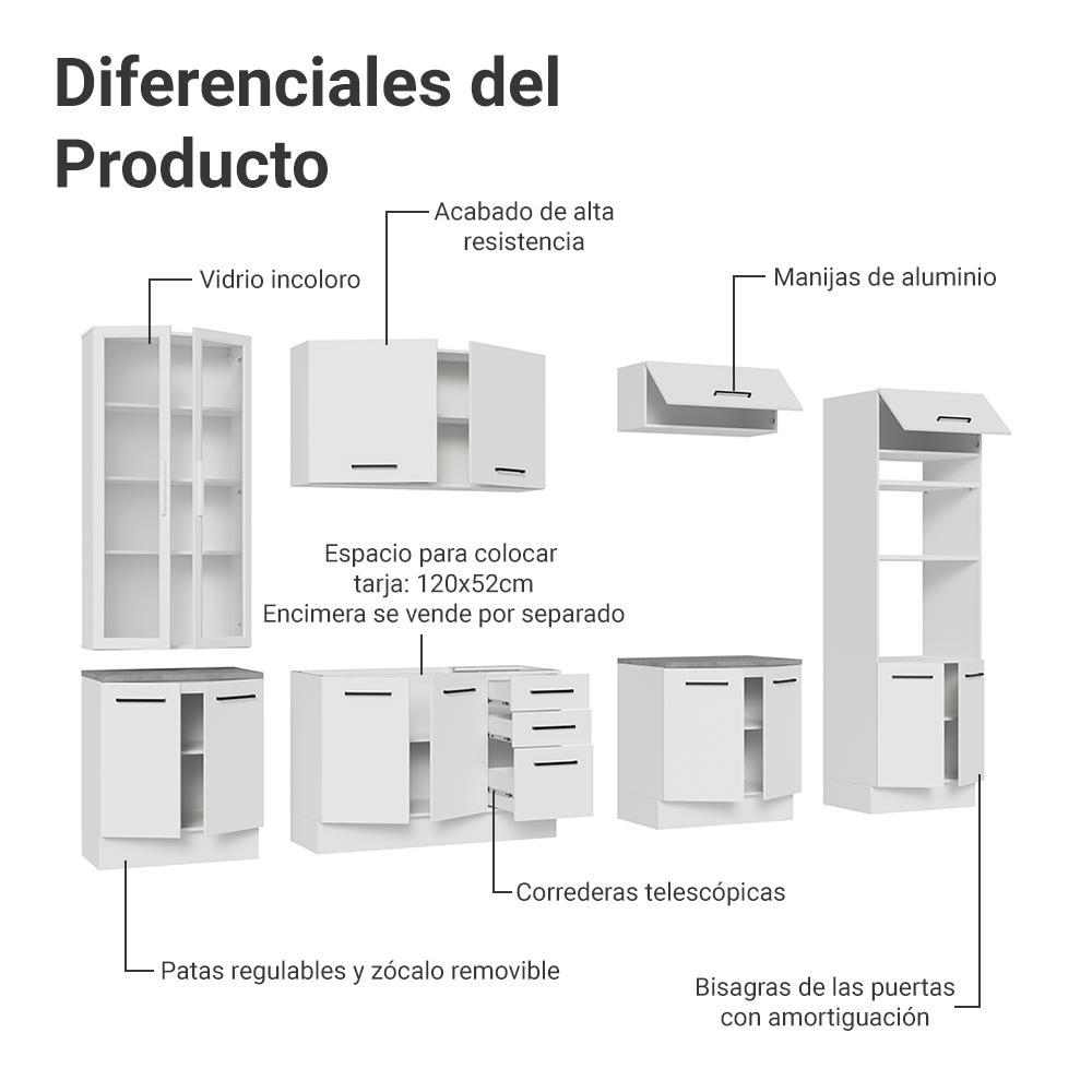 Foto 5 | Cocina Integral Completa Armario De Vidrio Madesa Agata Bb 2