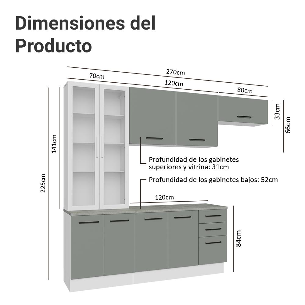 Foto 4 pulgar | Cocina Integral Completa Armario De Vidrio Madesa Agata Bg 11