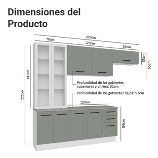 Foto 3 | Cocina Integral Completa Armario De Vidrio Madesa Agata Bg 11