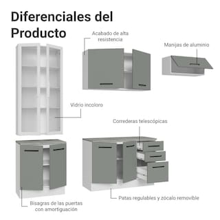 Foto 4 | Cocina Integral Completa Armario De Vidrio Madesa Agata Bg 11