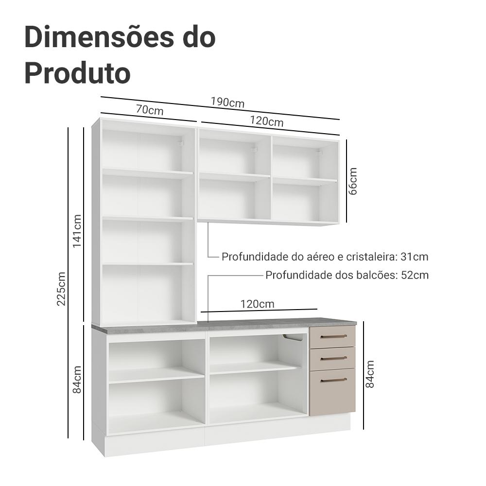 Foto 4 pulgar | Cocina Integral Completa Armario De Vidrio Madesa Agata Bc 02