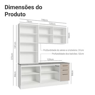 Foto 3 | Cocina Integral Completa Armario De Vidrio Madesa Agata Bc 02