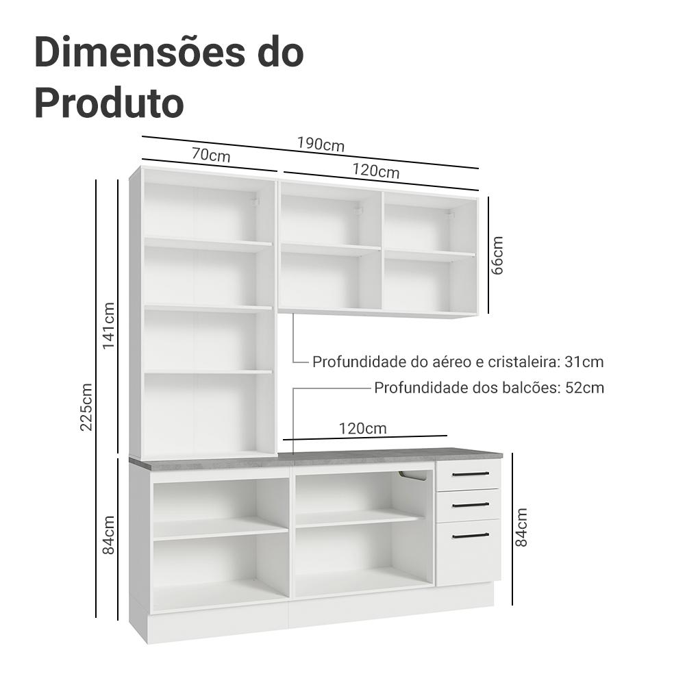 Foto 4 pulgar | Cocina Integral Completa Armario De Vidrio Madesa Agata Bc 01