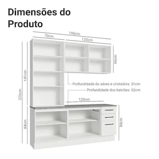 Foto 3 | Cocina Integral Completa Armario De Vidrio Madesa Agata Bc 01