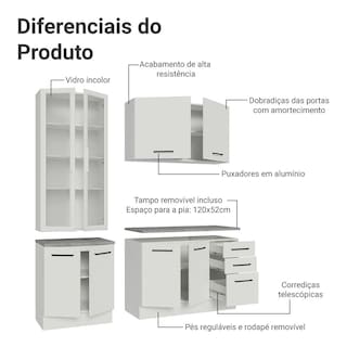 Foto 5 | Cocina Integral Completa Armario De Vidrio Madesa Agata Bc 01