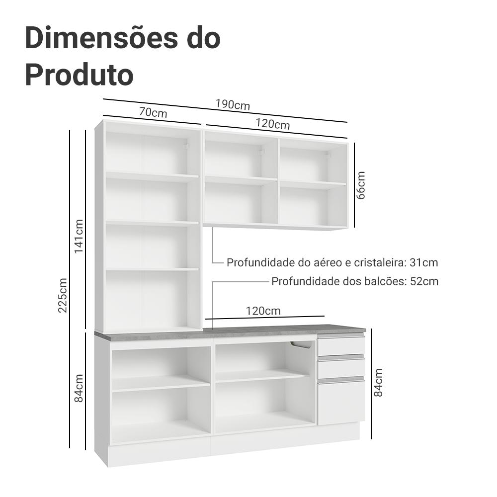 Foto 4 pulgar | Cocina Integral Completa Armario De Vidrio Madesa Glamy Bb 5