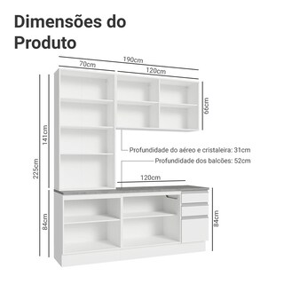 Foto 3 | Cocina Integral Completa Armario De Vidrio Madesa Glamy Bb 5