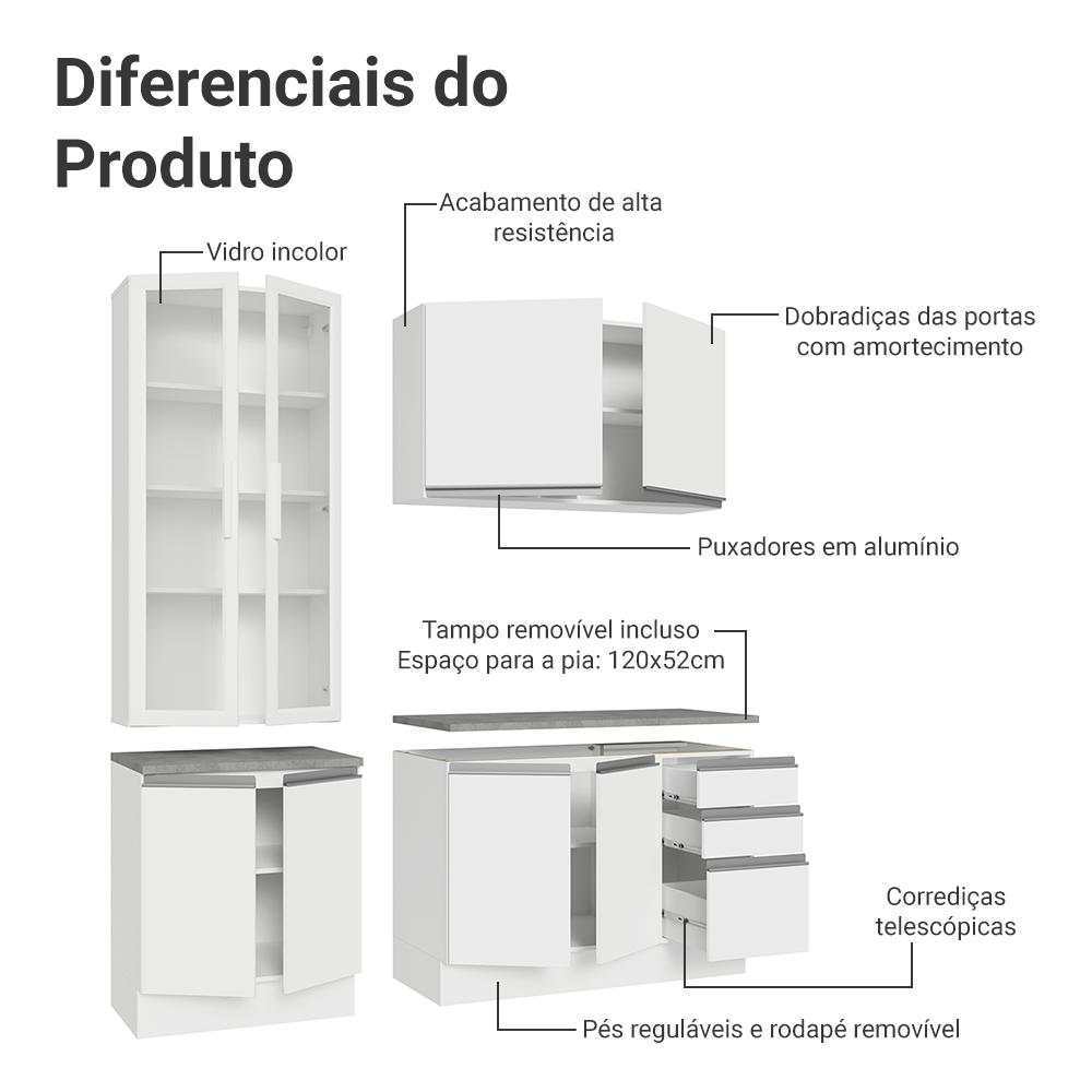 Foto 5 | Cocina Integral Completa Armario De Vidrio Madesa Glamy Bb 5
