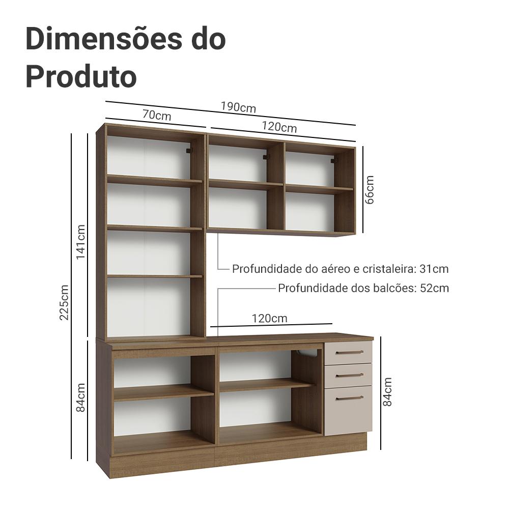 Foto 4 pulgar | Cocina Integral Completa Armario De Vidrio Madesa Agata Mc