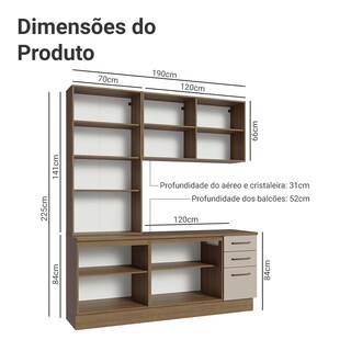 Foto 3 | Cocina Integral Completa Armario De Vidrio Madesa Agata Mc