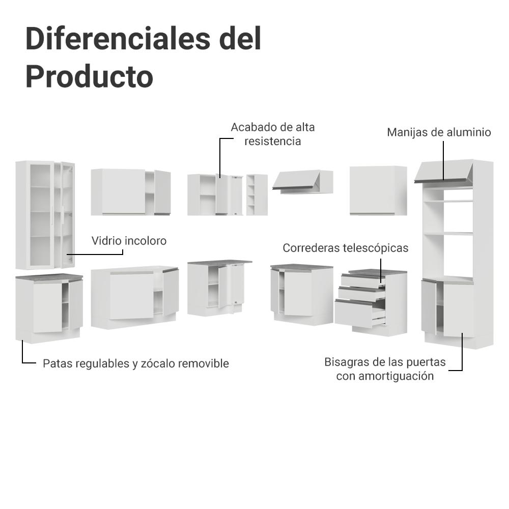 Foto 5 pulgar | Cocina Integral Completa Armario De Vidrio Madesa Glamy Bb 2