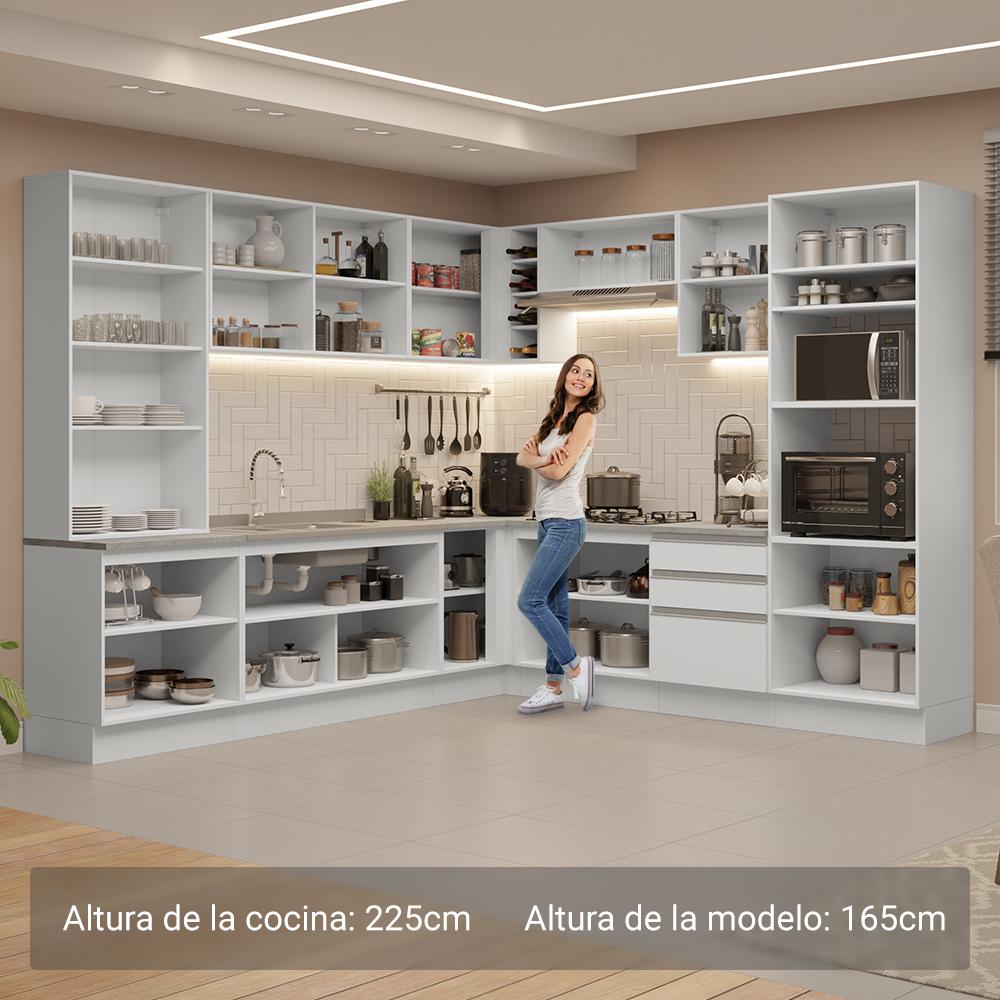 Foto 6 pulgar | Cocina Integral Completa Armario De Vidrio Madesa Glamy Bb 2