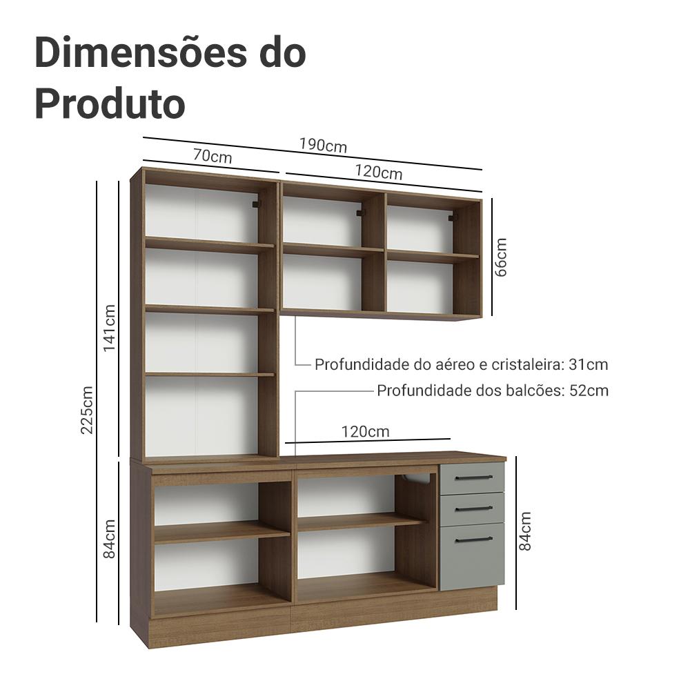 Foto 4 pulgar | Cocina Integral Completa Armario De Vidrio Madesa Agata Mg