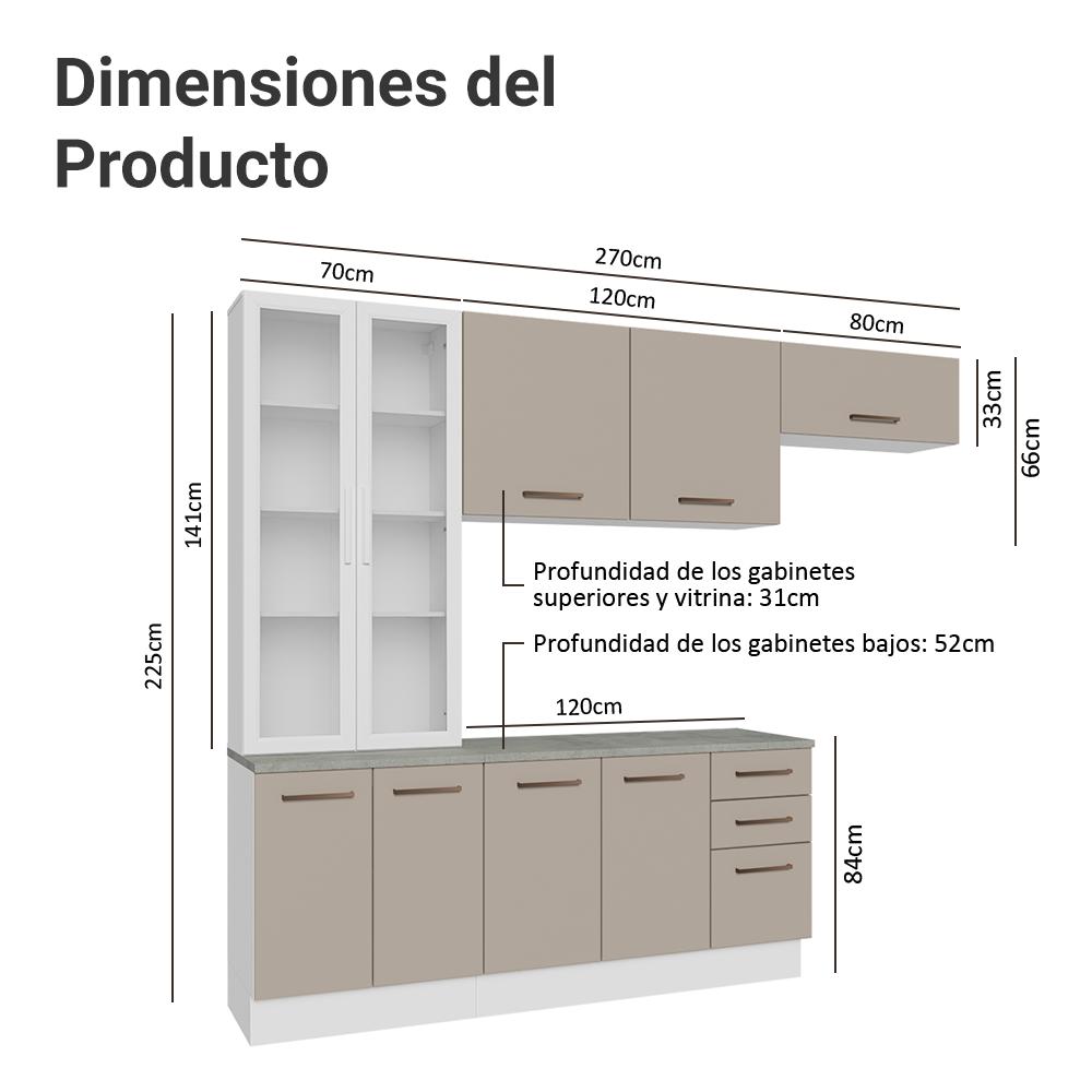 Foto 4 pulgar | Cocina Integral Completa Armario De Vidrio Madesa Agata Bc 11