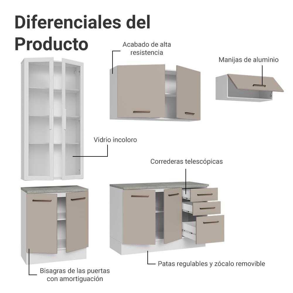 Foto 5 pulgar | Cocina Integral Completa Armario De Vidrio Madesa Agata Bc 11