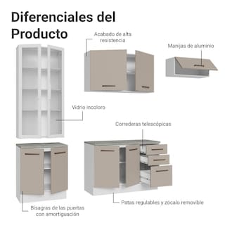 Foto 4 | Cocina Integral Completa Armario De Vidrio Madesa Agata Bc 11