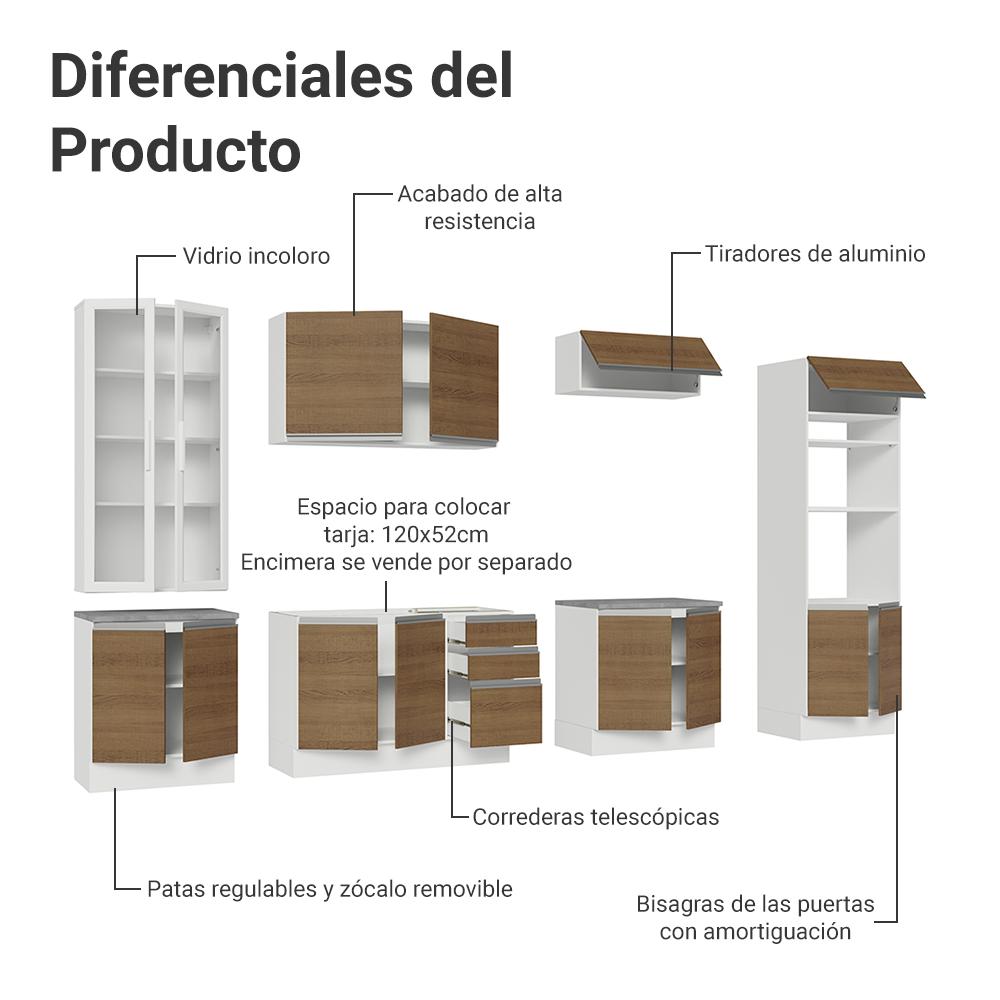 Foto 5 | Cocina Integral Completa Armario De Vidrio Madesa Glamy Bm 1